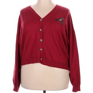 Her Universe Red Cardigan with Embroidered Detail
